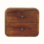 Hamade Wall Mounted Bedside Table, Small - Chestnut Bedside Tables - Bokel Home