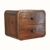 Hamade Wall Mounted Bedside Table, Small - Chestnut Bedside Tables - Bokel Home