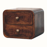 Hamade Wall Mounted Bedside Table, Small - Honey Caramel Bedside Tables - Bokel Home