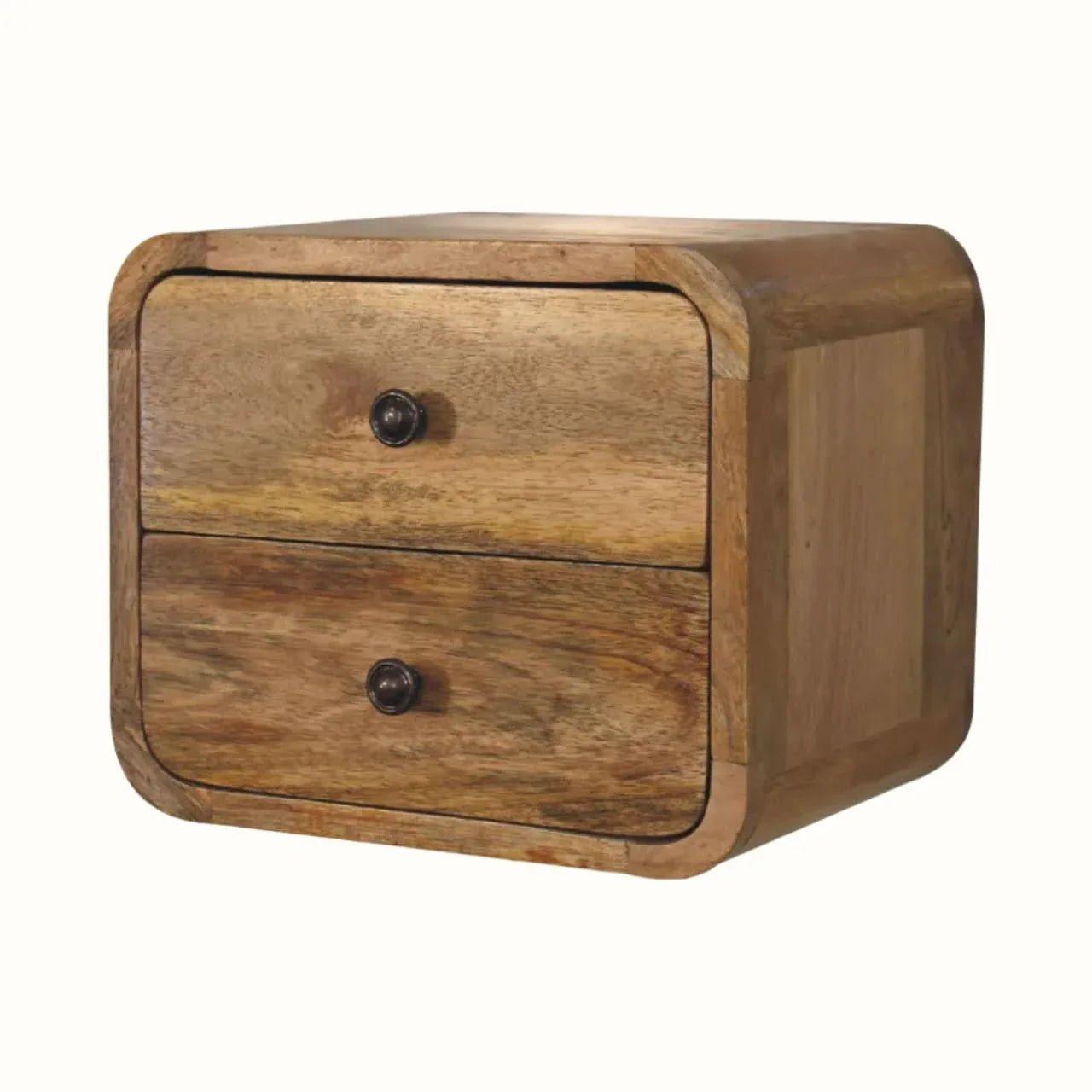 Hamade Wall Mounted Bedside Table, Small - Natural Bedside Tables - Bokel Home