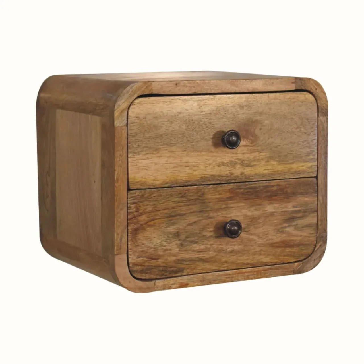 Hamade Wall Mounted Bedside Table, Small - Natural Bedside Tables - Bokel Home
