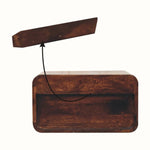 Hamade Wall Mounted Open Bedside Table, Medium - California Walnut Bedside Tables - Bokel Home