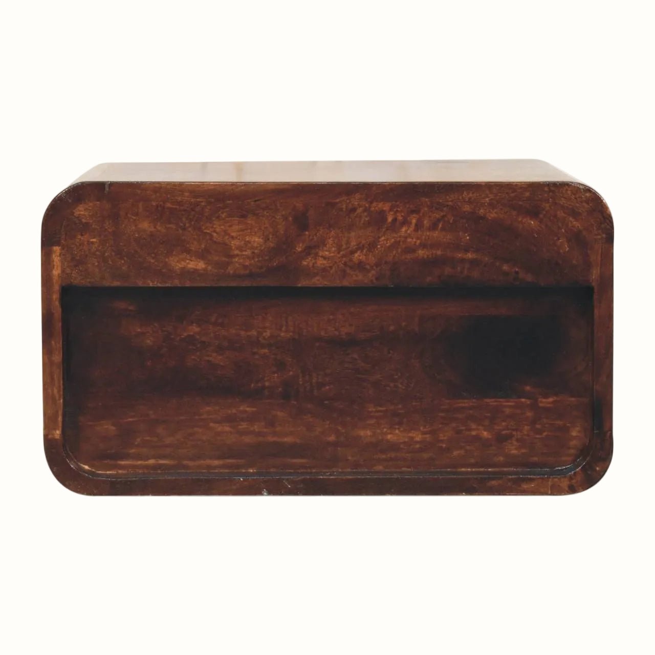 Hamade Wall Mounted Open Bedside Table, Medium - California Walnut Bedside Tables - Bokel Home