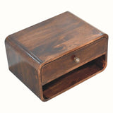 Hamade Wall Mounted Open Bedside Table, Medium - California Walnut Bedside Tables - Bokel Home