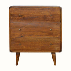 Hamade Chest of 3 Drawers, Medium - Chestnut Chest of Drawers Bokel Home