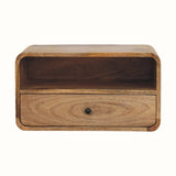 Hamade Open Wall-Mounted Bedside Table, Large - Natural