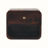Hamade Open Wall Mounted Bedside Table, Small - California Walnut