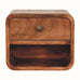 Hamade Open Wall Mounted Bedside Table, Small - Honey Caramel