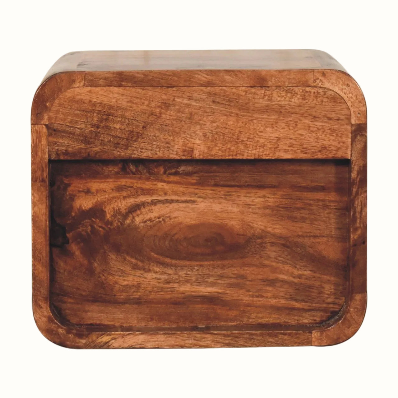 Hamade Open Wall Mounted Bedside Table, Small - Honey Caramel