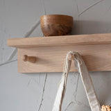Hambledon 6 Peg Shelf - Oak Wood, Natural Shelves & Bookcases - Bokel Home