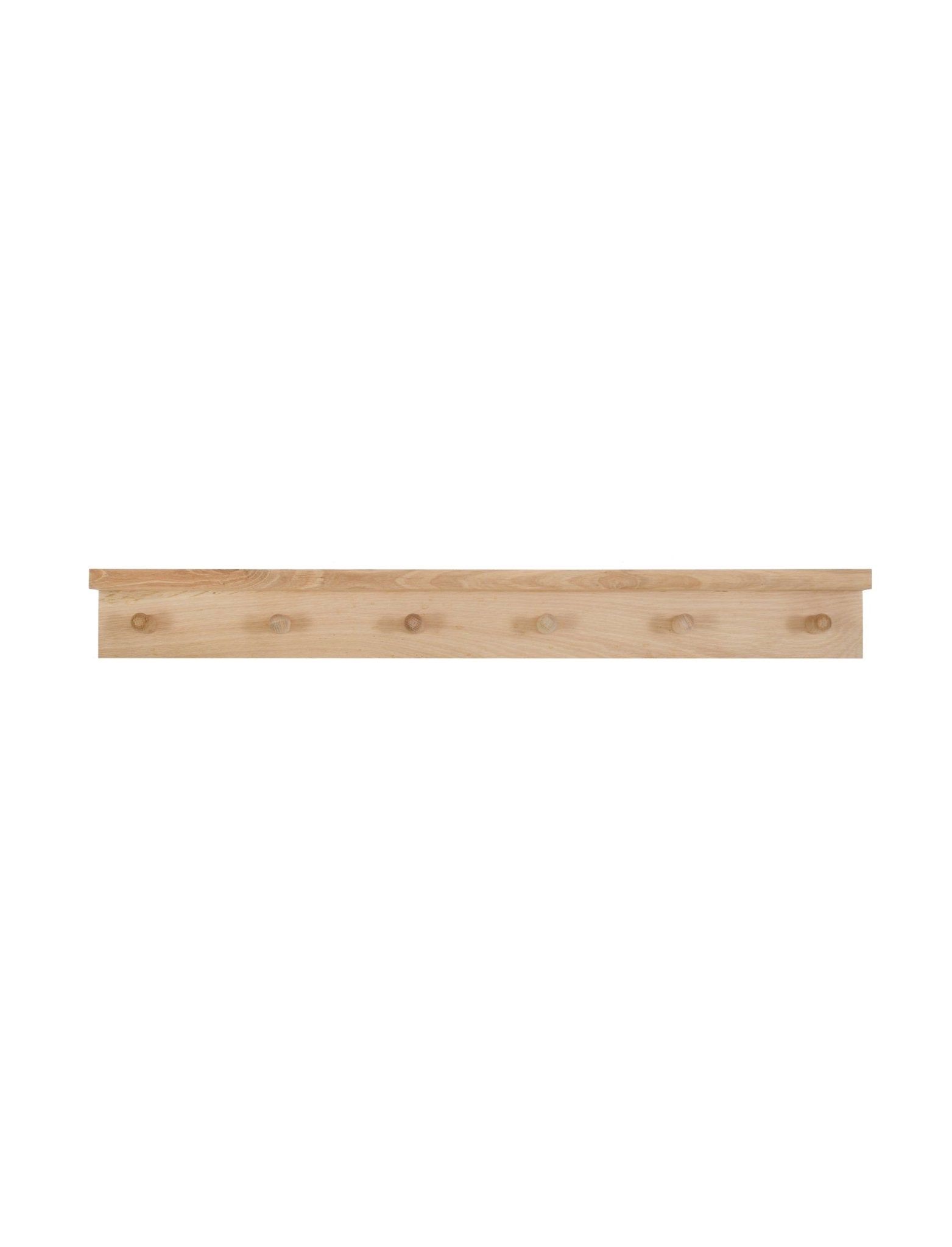 Hambledon 6 Peg Shelf - Oak Wood, Natural Shelves & Bookcases - Bokel Home