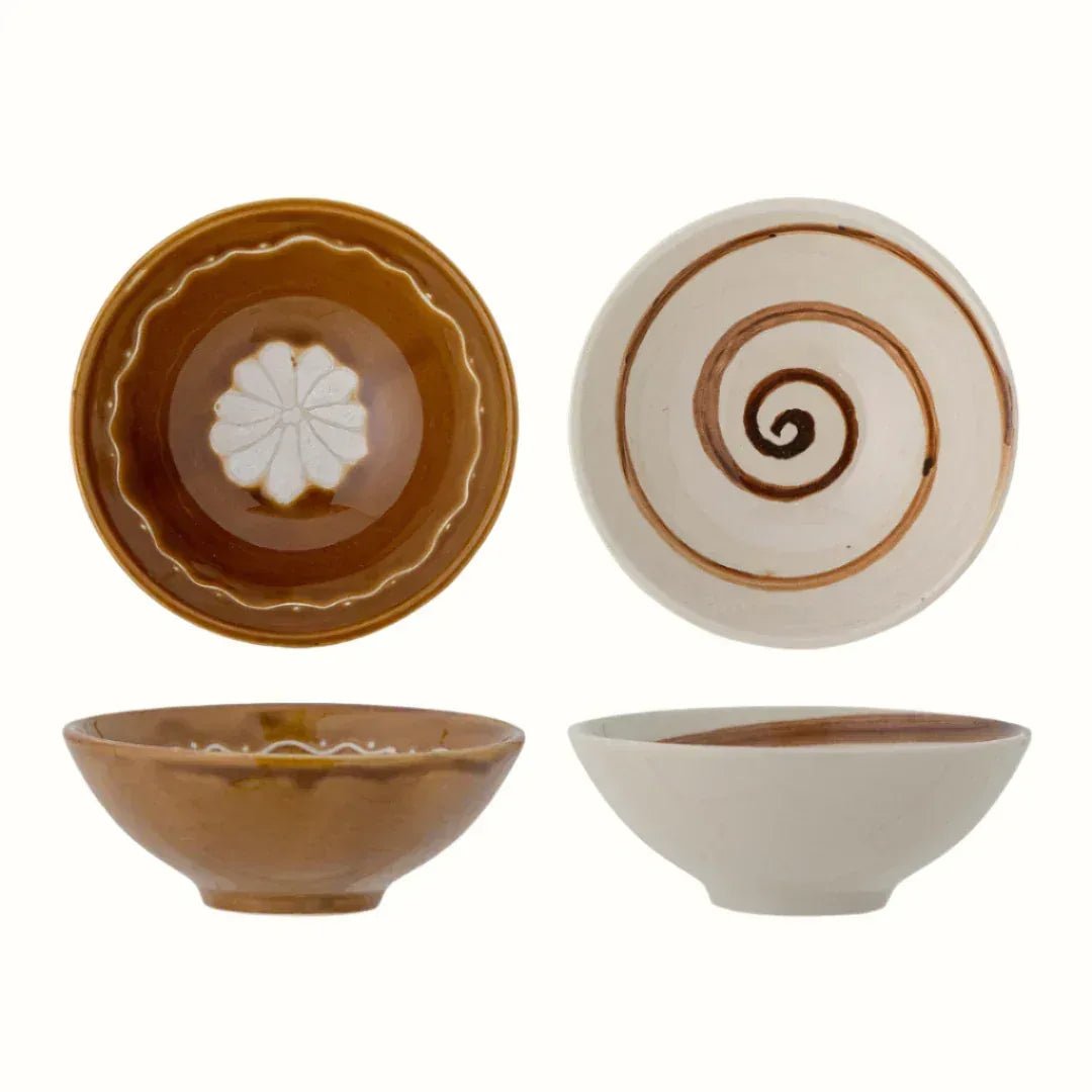 Heikki Brown Floral Bowl Decorative Bowls & Trays - Bokel Home