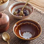 Heikki Brown Floral Bowl Decorative Bowls & Trays - Bokel Home