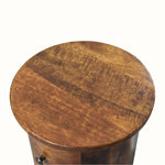Holt 2 Drawer Drum Bedside Table, Small - Chestnut Bedside Tables - Bokel Home
