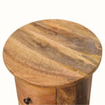 Holt 2 Drawer Drum Bedside Table, Small - Natural Bedside Tables - Bokel Home