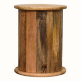 Holt 2 Drawer Drum Bedside Table, Small - Natural Bedside Tables - Bokel Home