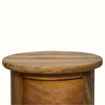 Holt 2 Drawer Drum Bedside Table, Small - Natural Bedside Tables - Bokel Home