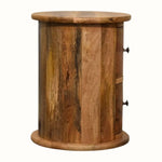 Holt 2 Drawer Drum Side Table, Small - Natural Side Tables - Bokel Home