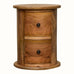 Holt 2 Drawer Drum Side Table, Small - Natural Side Tables - Bokel Home