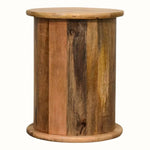 Holt 2 Drawer Drum Side Table, Small - Natural Side Tables - Bokel Home