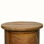 Holt 2 Drawer Drum Side Table, Small - Natural Side Tables - Bokel Home
