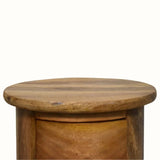 Holt 2 Drawer Drum Side Table, Small - Natural Side Tables - Bokel Home