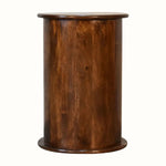 Holt 3 Drawer Drum Bedside Table, Medium - Chestnut Bedside Tables - Bokel Home