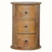 Holt 3 Drawer Drum Bedside Table, Medium - Natural Bedside Tables - Bokel Home