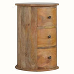 Holt 3 Drawer Drum Bedside Table, Medium - Natural Bedside Tables - Bokel Home