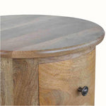 Holt 3 Drawer Drum Bedside Table, Medium - Natural Bedside Tables - Bokel Home