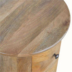 Holt 3 Drawer Drum Bedside Table, Medium - Natural Bedside Tables - Bokel Home