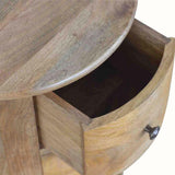 Holt 3 Drawer Drum Bedside Table, Medium - Natural Bedside Tables - Bokel Home