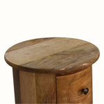 Holt 3 Drawer Drum Bedside Table, Small - Natural Bedside Tables - Bokel Home