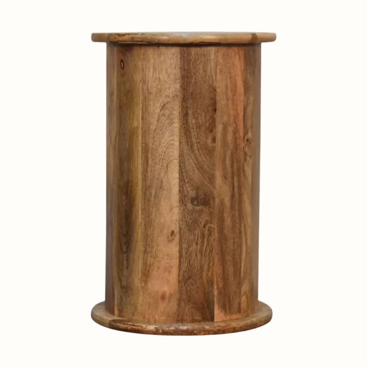 Holt 3 Drawer Drum Bedside Table, Small - Natural Bedside Tables - Bokel Home