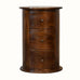 Holt 3 Drawer Drum Side Table, Medium - Chestnut Side Tables - Bokel Home