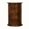 Holt 3 Drawer Drum Side Table, Medium - Chestnut Side Tables - Bokel Home