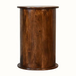 Holt 3 Drawer Drum Side Table, Medium - Chestnut Side Tables - Bokel Home