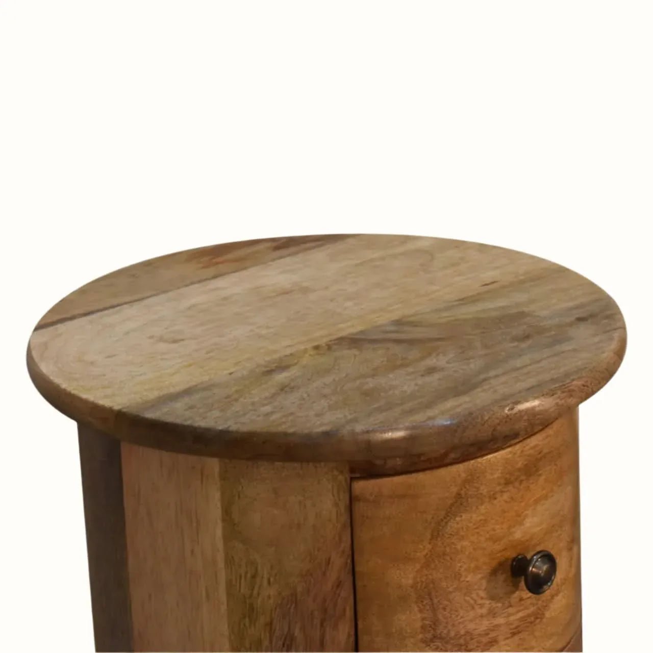 Holt 3 Drawer Drum Side Table, Small - Natural Side Tables - Bokel Home