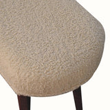 Boren Cream Boucle Bench - Honey Caramel