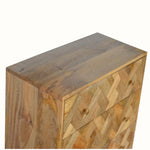Rian Herringbone Chest of 3 Drawers, Medium - Natural