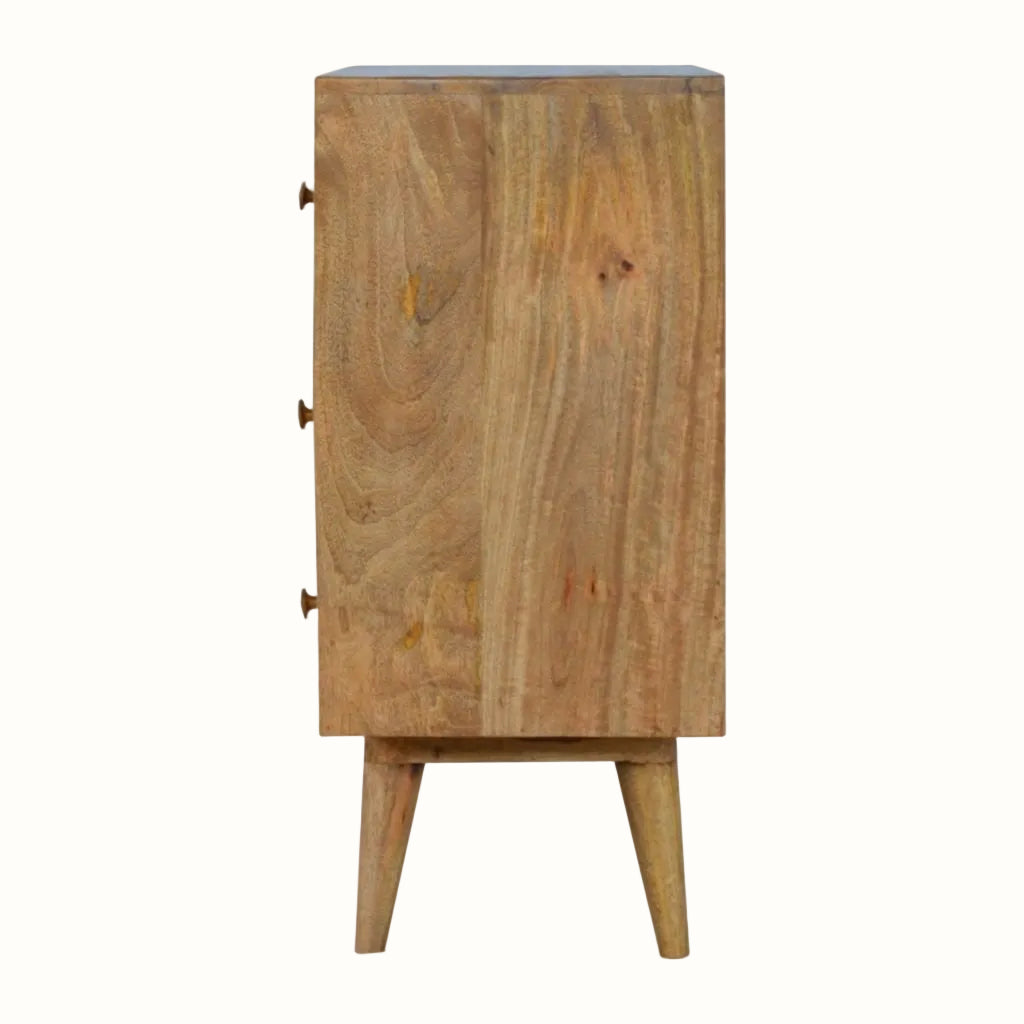 Rian Herringbone Chest of 3 Drawers, Medium - Natural