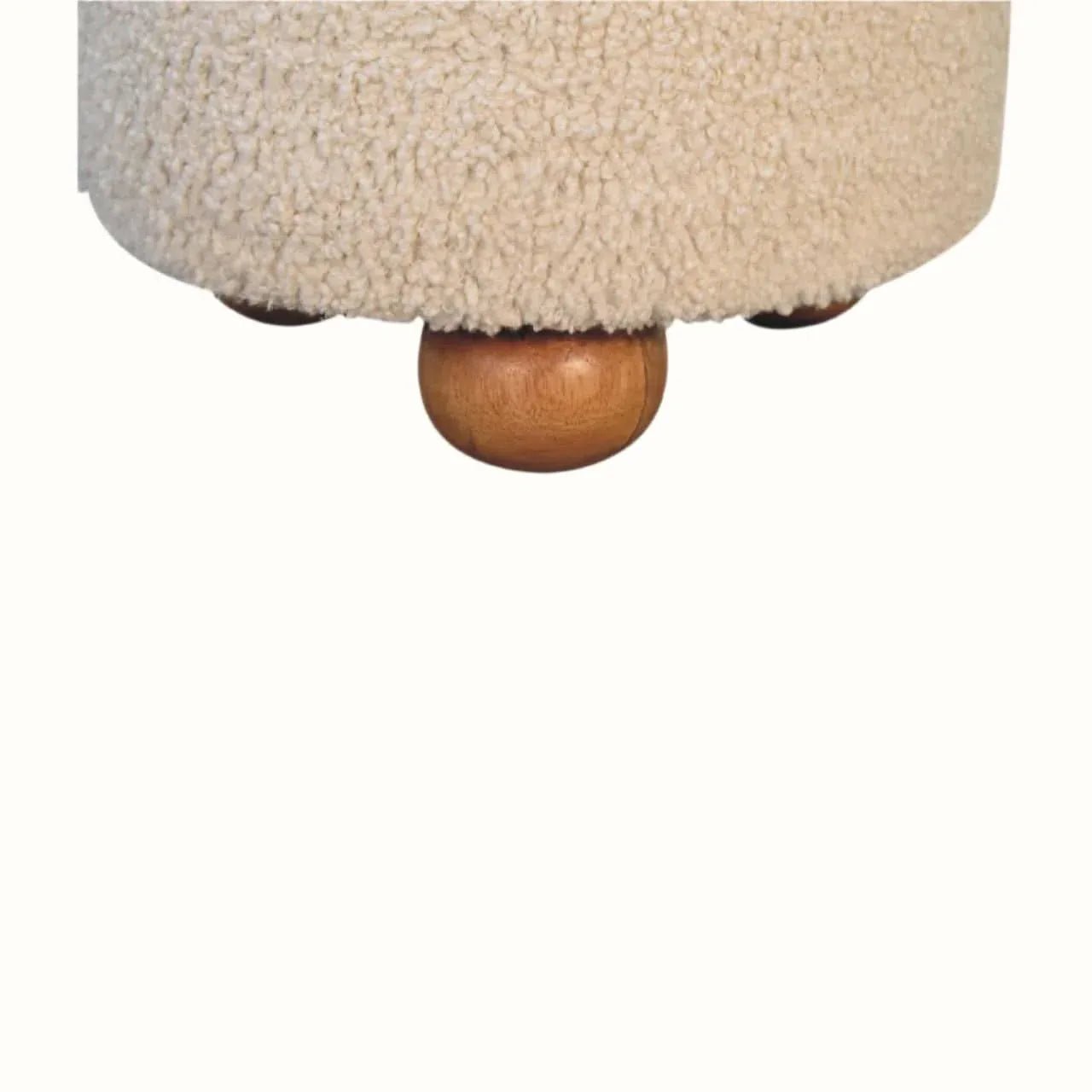 Jalla Bouclé Storage Footstool - Cream/Natural Footstools - Bokel Home