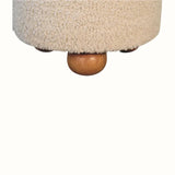 Jalla Bouclé Storage Footstool - Cream/Natural Footstools - Bokel Home