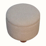 Jalla Bouclé Storage Footstool - Cream/Natural Footstools - Bokel Home