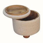 Jalla Bouclé Storage Footstool - Cream/Natural Footstools - Bokel Home