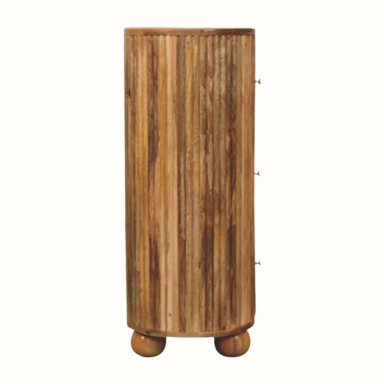 Jalla Chest of 3 Drawers with Ball Feet - Natural Chest of Drawers - Bokel Home