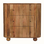 Jalla Chest of 3 Drawers with Ball Feet - Natural Chest of Drawers - Bokel Home