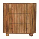 Jalla Chest of 3 Drawers with Ball Feet - Natural Chest of Drawers - Bokel Home
