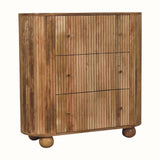 Jalla Chest of 3 Drawers with Ball Feet - Natural Chest of Drawers - Bokel Home