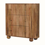 Jalla Chest of 3 Drawers with Ball Feet - Natural Chest of Drawers - Bokel Home